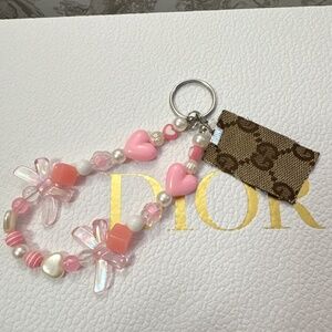 Authentic up-cycled Gucci  keychain/Bagcharm